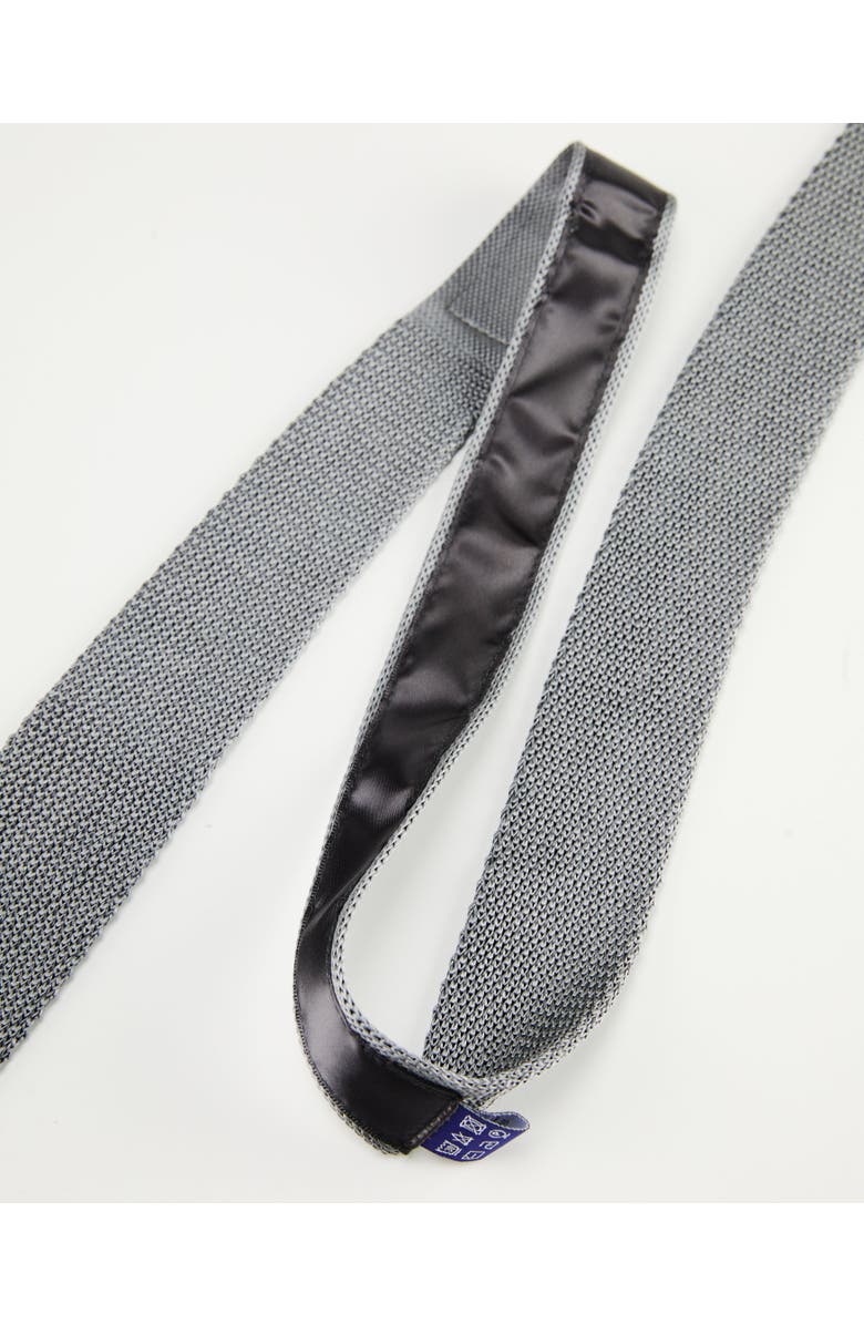 Knottery & Co Classic Knit Silk Tie, Alternate, color, Silver Grey
