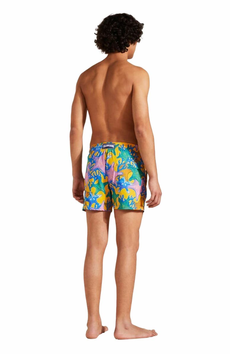Vilebrequin Men's Glowed Stars Stretch Swim Trunks, Alternate, color, Maïs