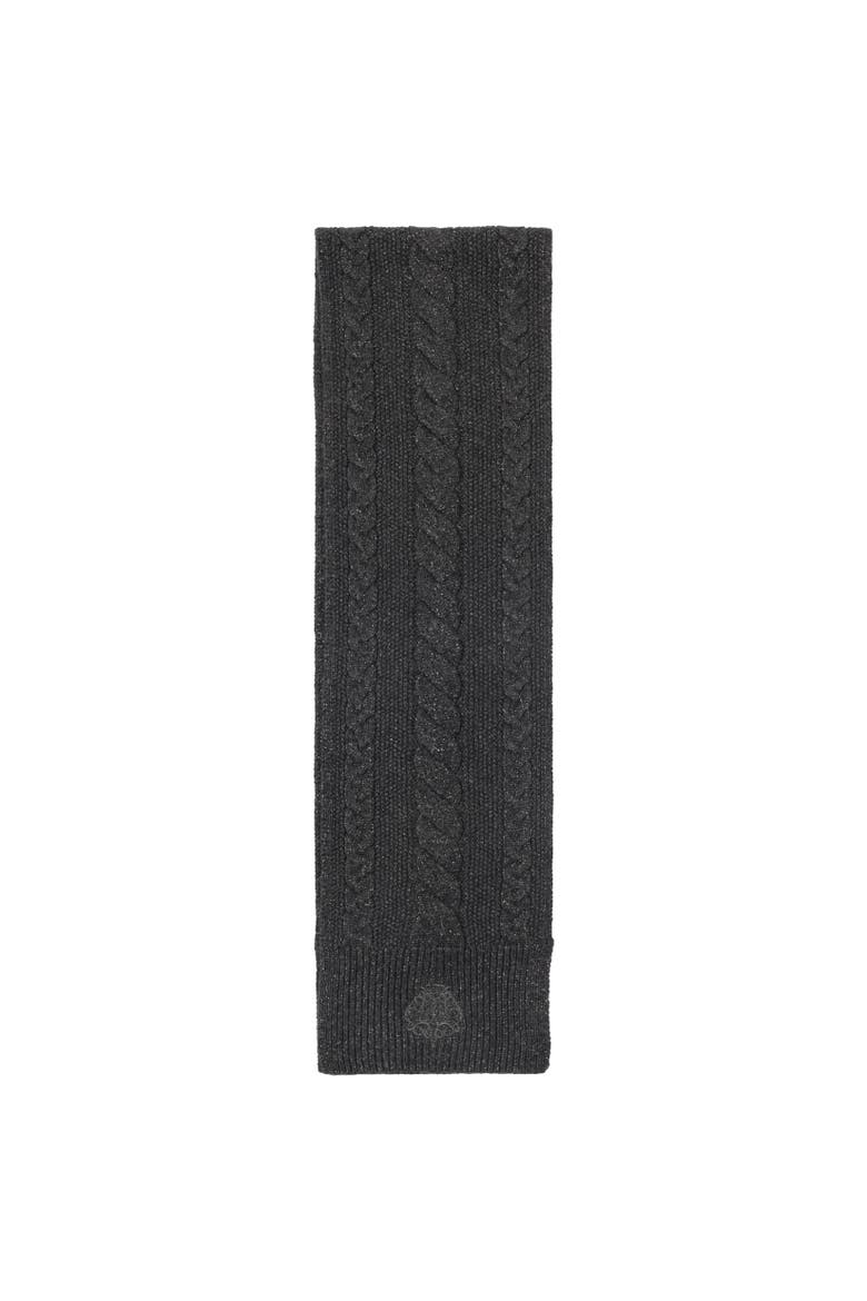 metallic direct embroidery cable scarf, Alternate, color, onyx heather