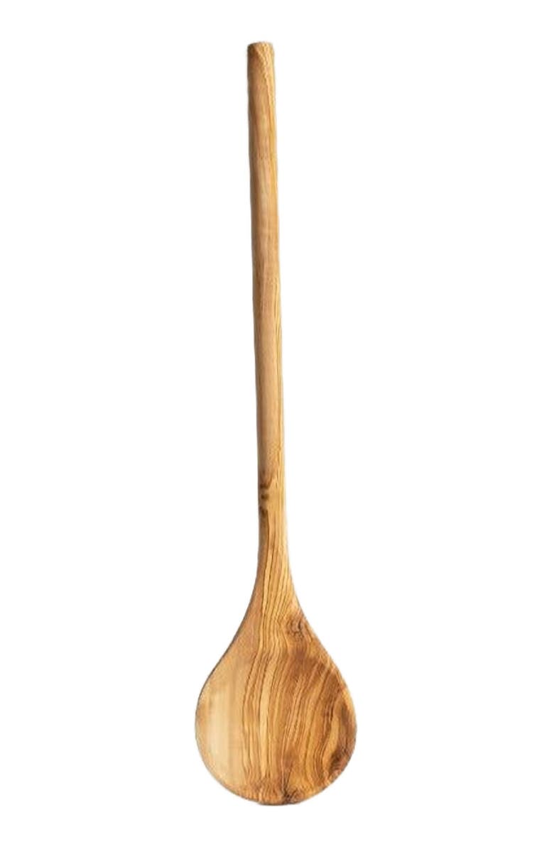 Gharyan Stoneware Round Olive Wood Cooking Spoon, Main, color, Natural