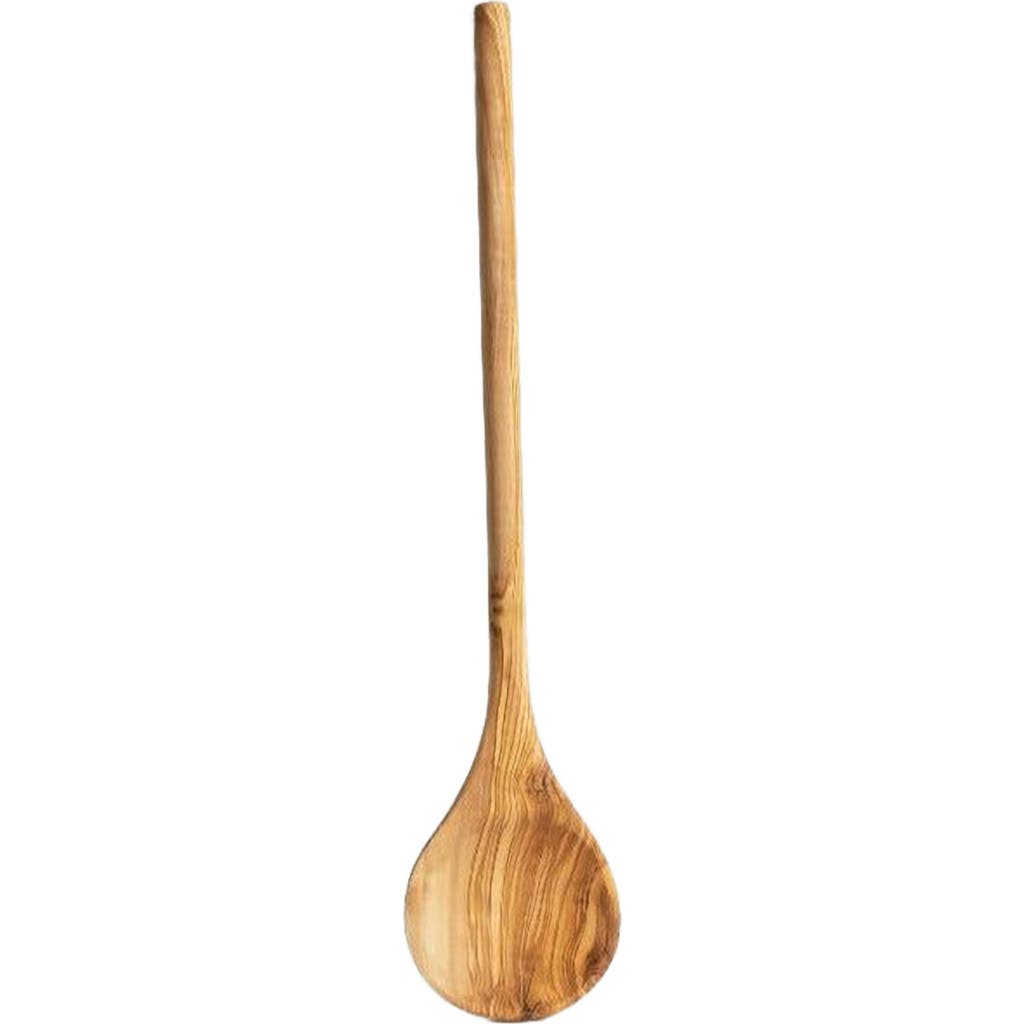 Gharyan Stoneware Round Olive Wood Cooking Spoon in Natural  product