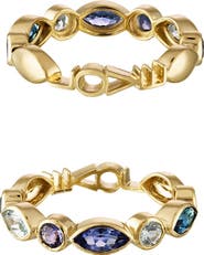 EDEN PRESLEY Tattoo Candy 14k Gold Sapphire LOVE Band