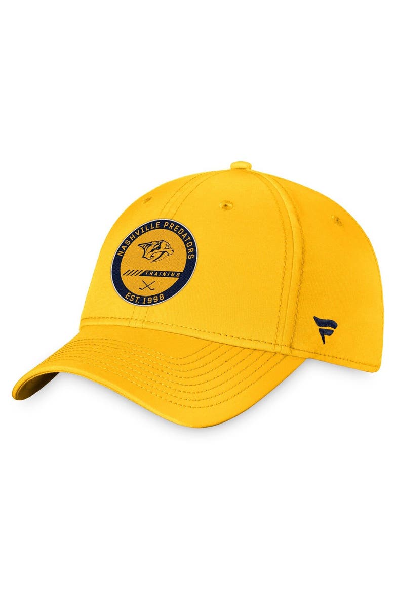 Men's Fanatics Branded Gold Nashville Predators 2022 Authentic Pro Training Camp Flex Hat, Main, color, Gold
