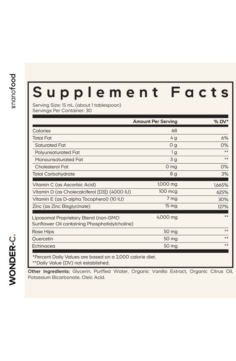 Codeage Wonder-C Liposomal Liquid Vitamin C + Zinc Supplement, Alternate, color, White