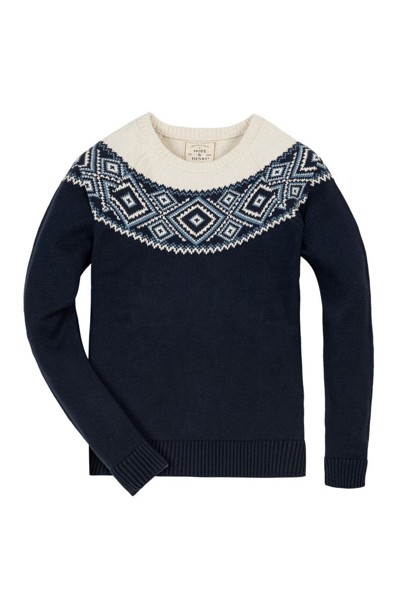 Hope & Henry Women's Fair Isle Raglan Sweater, Alternate, color, 