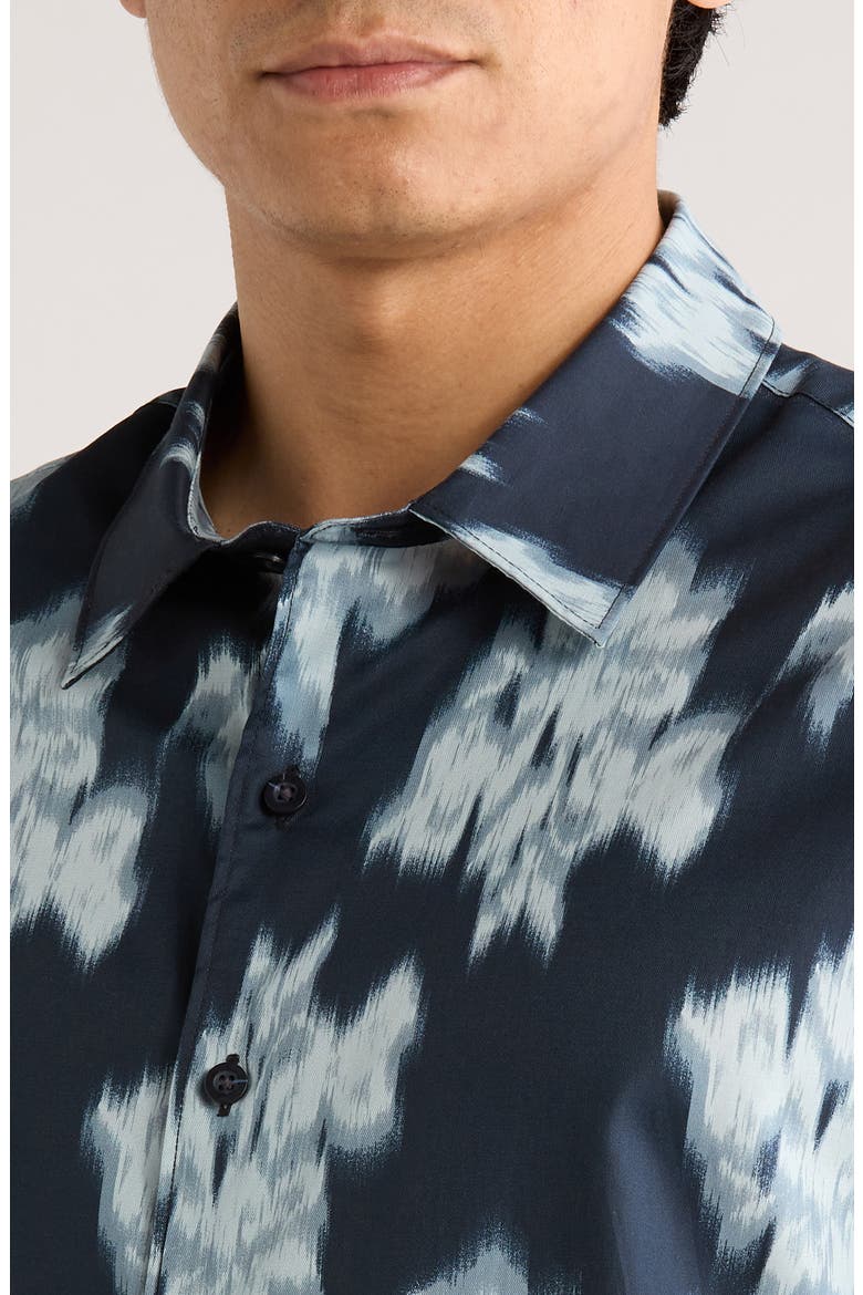 Blurred Roses Cotton Blend Button-Up Shirt, Alternate, color, STUDIO COMBO
