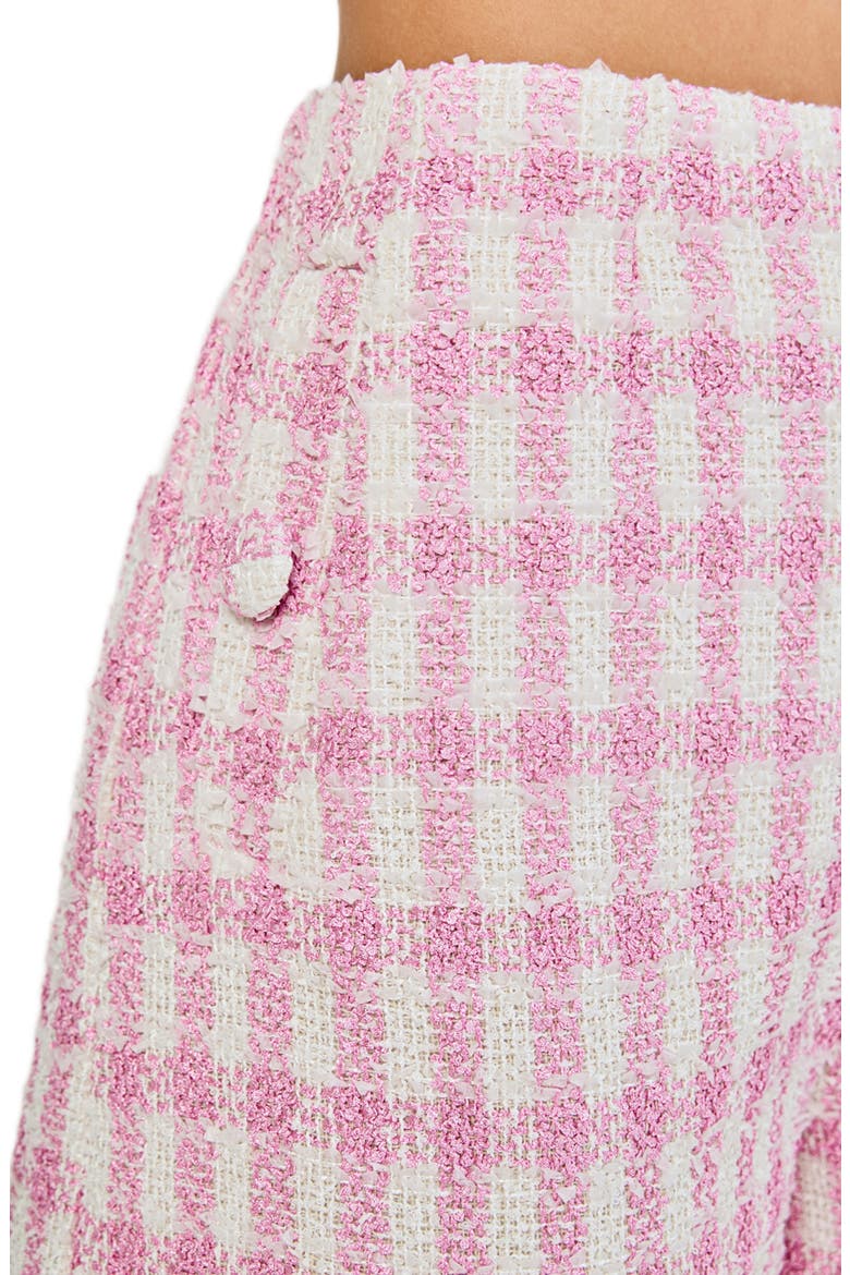 High Waist Tweed Shorts, Alternate, color, PINK/ WHITE