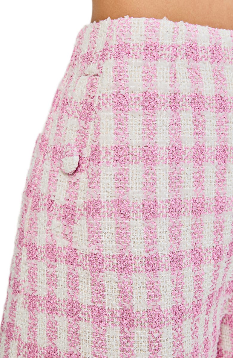 Endless Rose High Waist Tweed Shorts, Alternate, color, Pink/ White