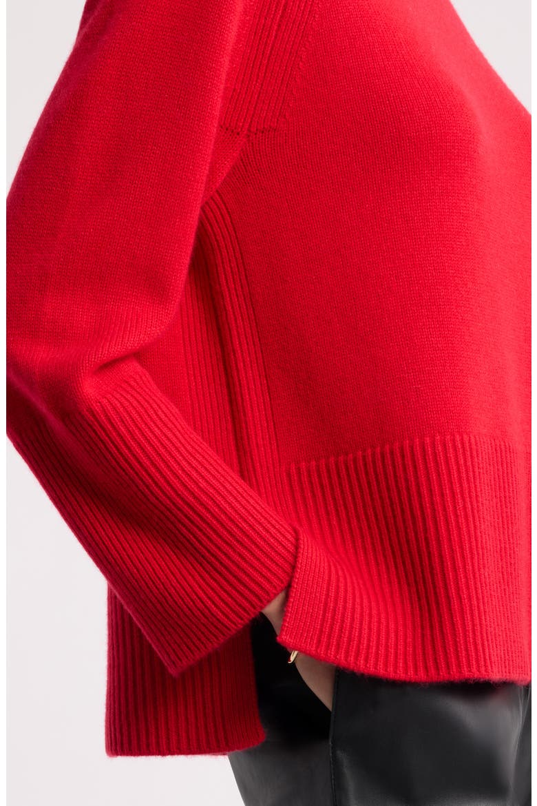 Wool & Cashmere Raglan Turtleneck Sweater, Alternate, color, RED CELEBRATION