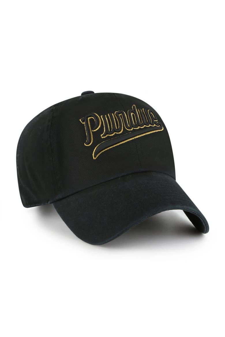 Men's '47 Black Purdue Boilermakers Vault Clean Up Adjustable Hat, Alternate, color, Black