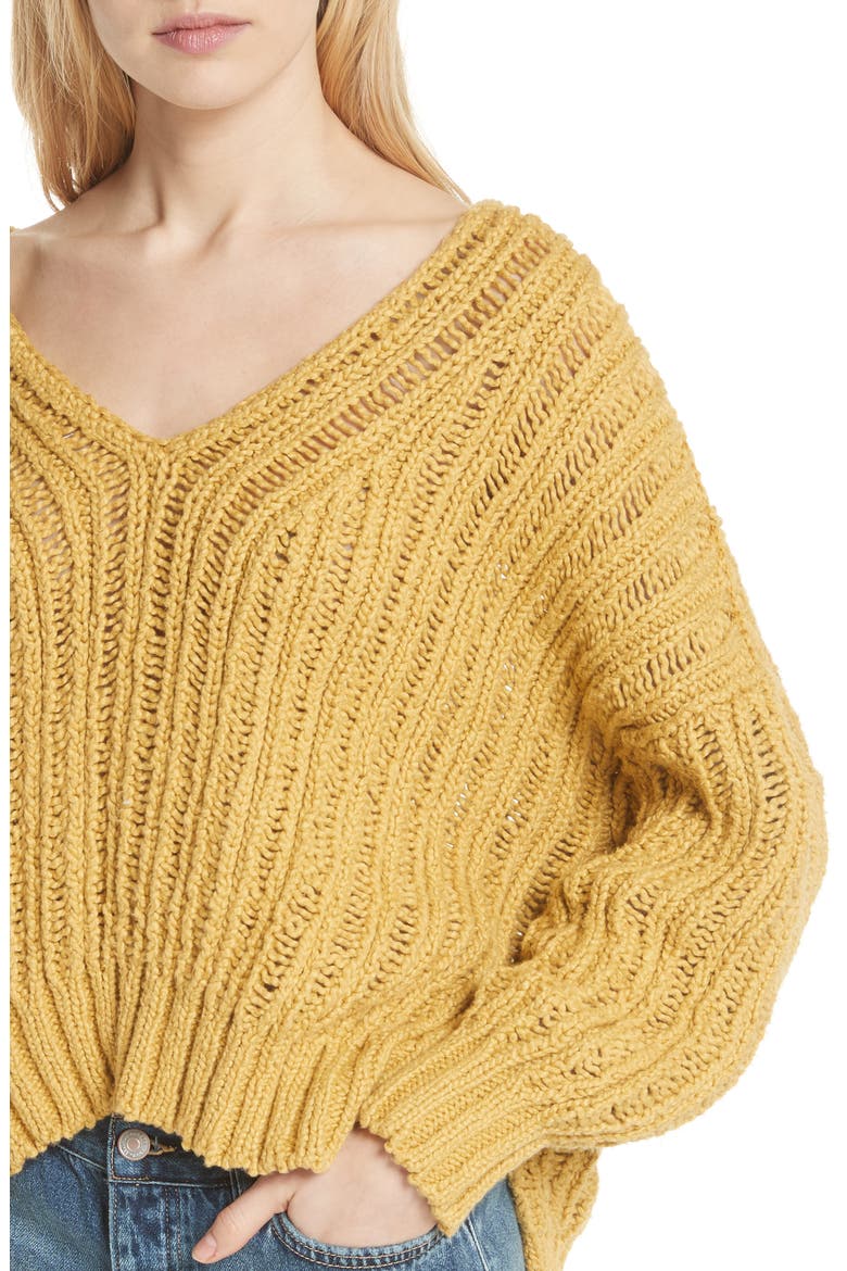 Infinite V-Neck Sweater, Alternate, color, CHARTREUSE