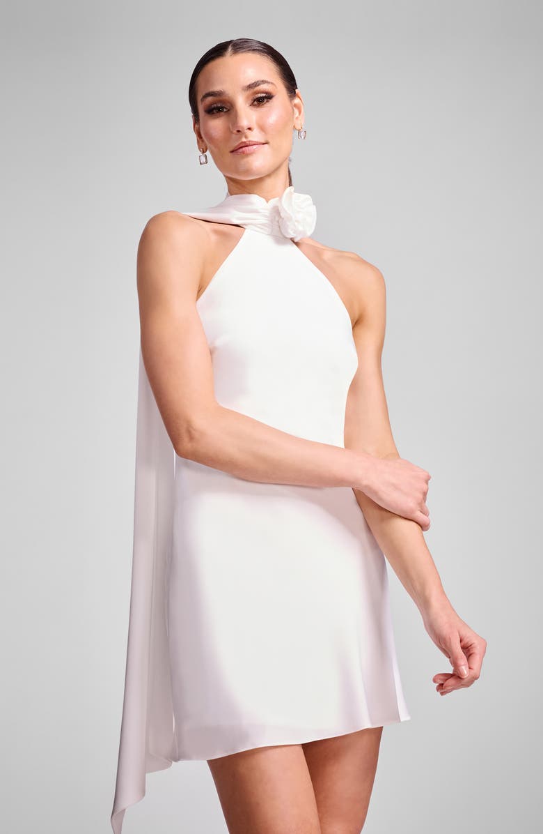 Dress the Population Lily Halter Minidress, Alternate, color, Off White