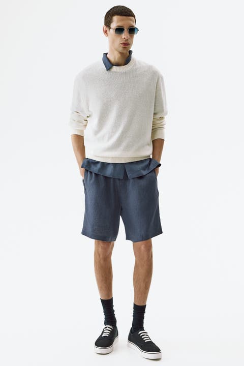 Relaxed Fit Linen Shorts