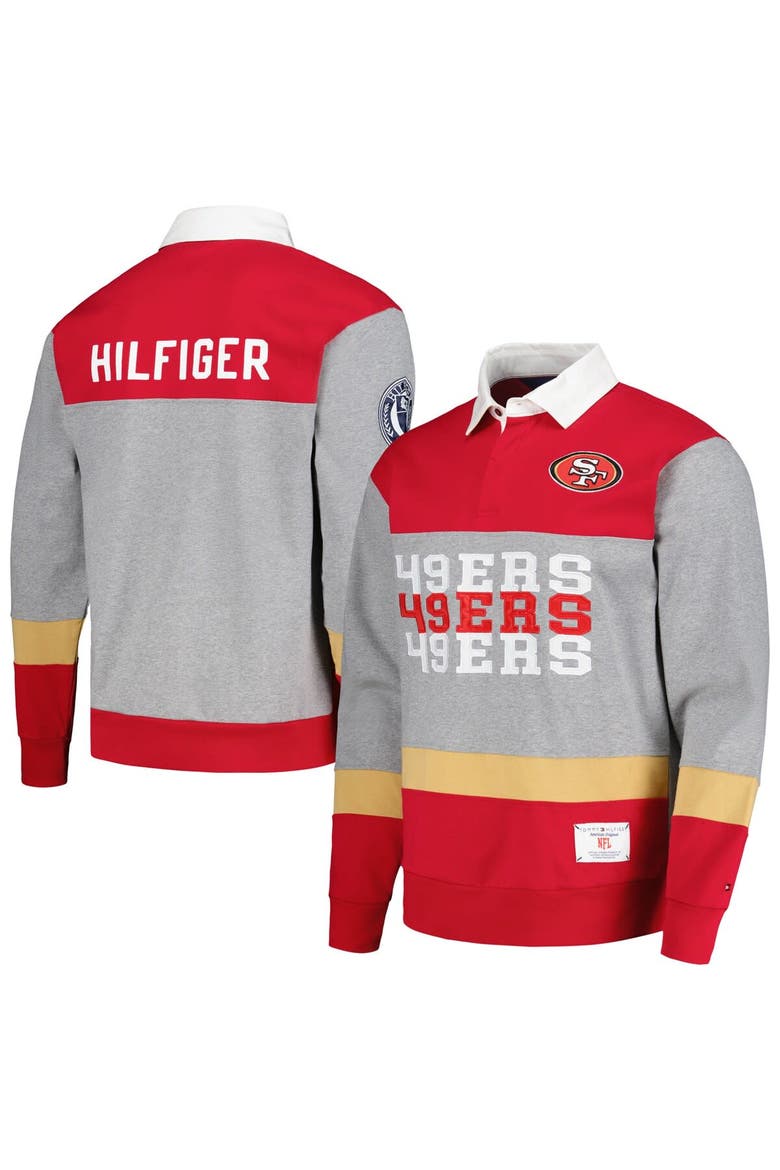 Men's Tommy Hilfiger Scarlet San Francisco 49ers Connor Oversized Rugby Long Sleeve Polo, Main, color, Scarlet