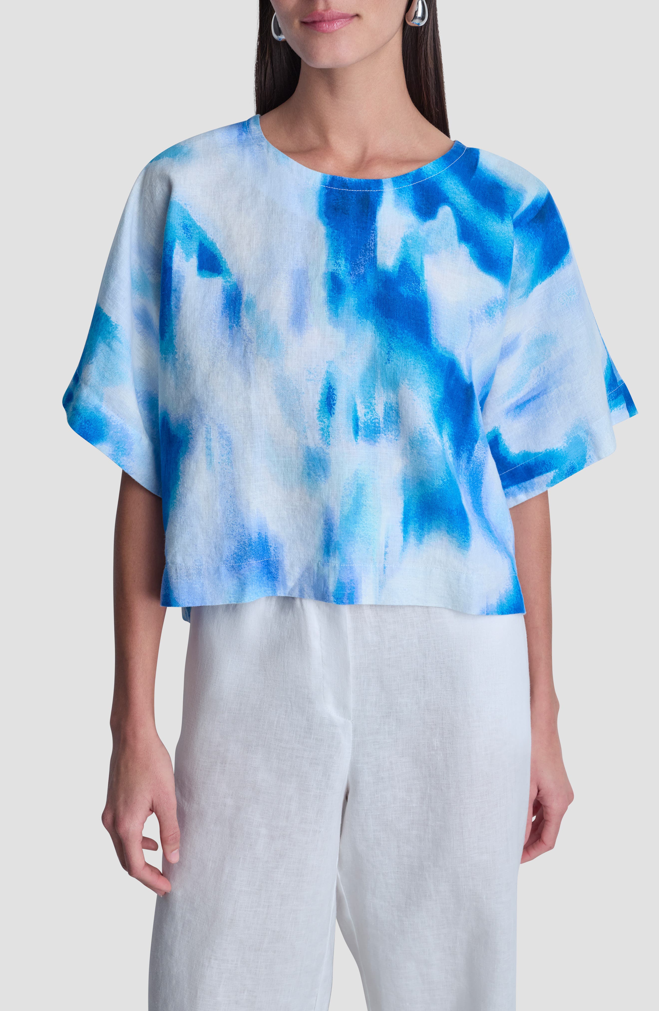 Pattern Boxy Linen Top - image 5