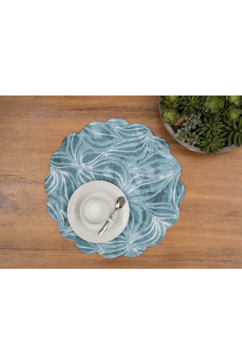 Azzurra Marine Coastal Reversible Round Set of 6 Placemats 17", Alternate, color, White