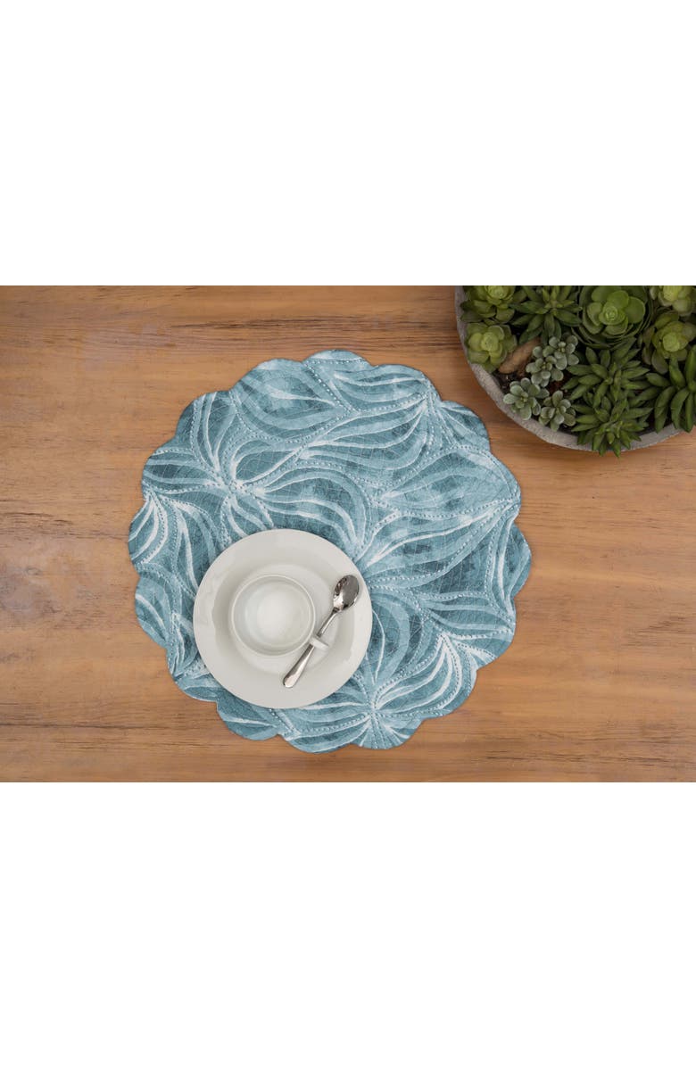 C&F Home Azzurra Marine Coastal Reversible Round Set of 6 Placemats 17", Alternate, color, White