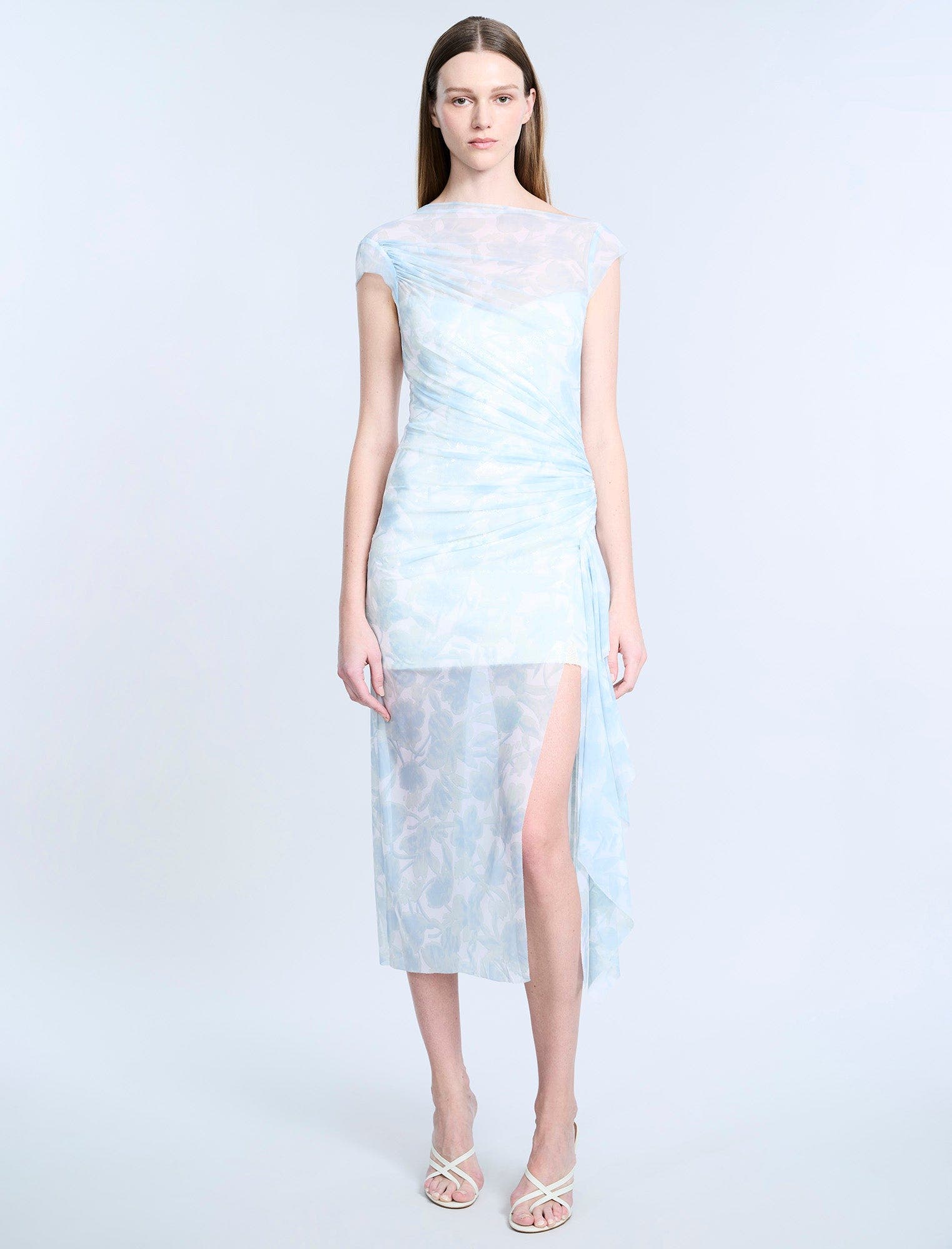 Mesh Sequin Midi Dress