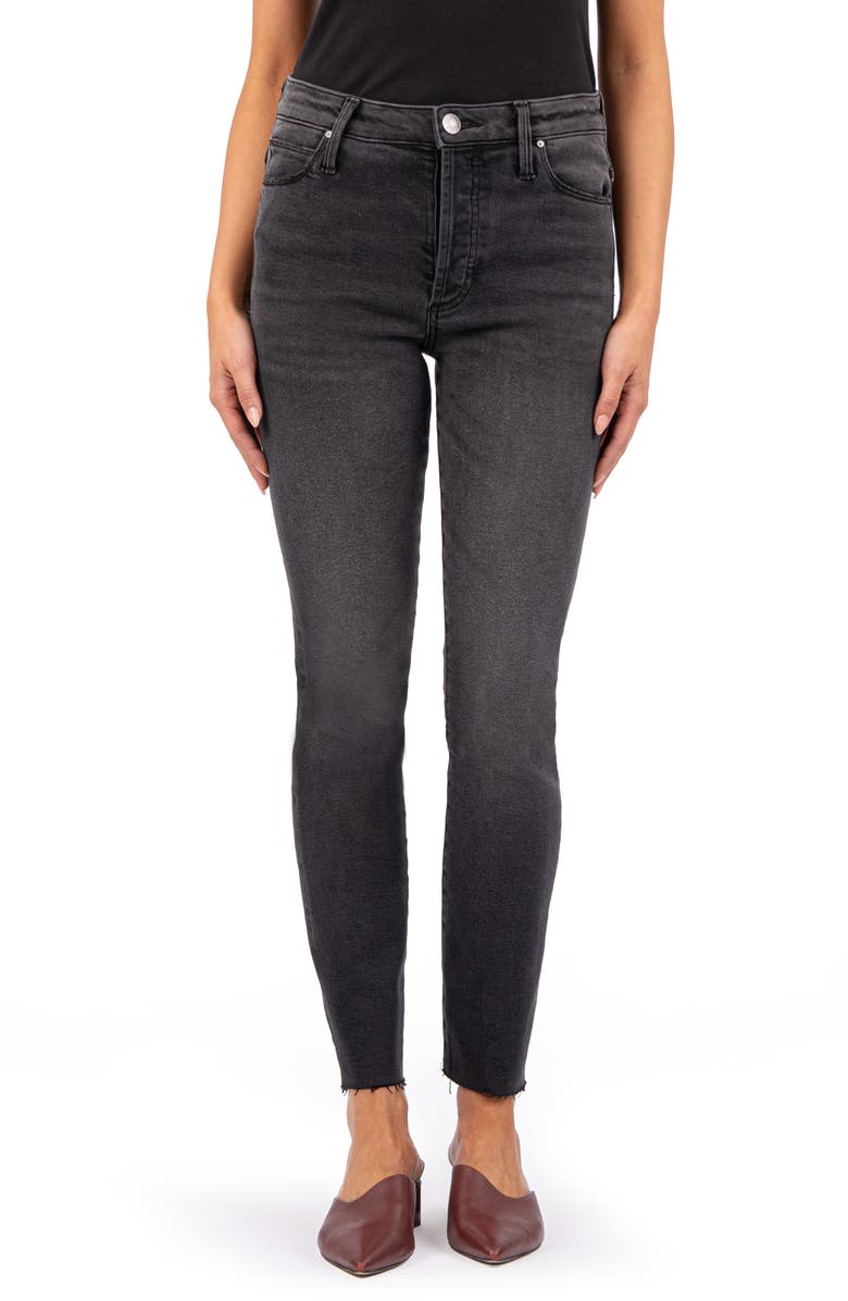 KUT from the Kloth Charlize Fab Ab Raw Hem Ankle Cigarette Jeans, Main, color, 