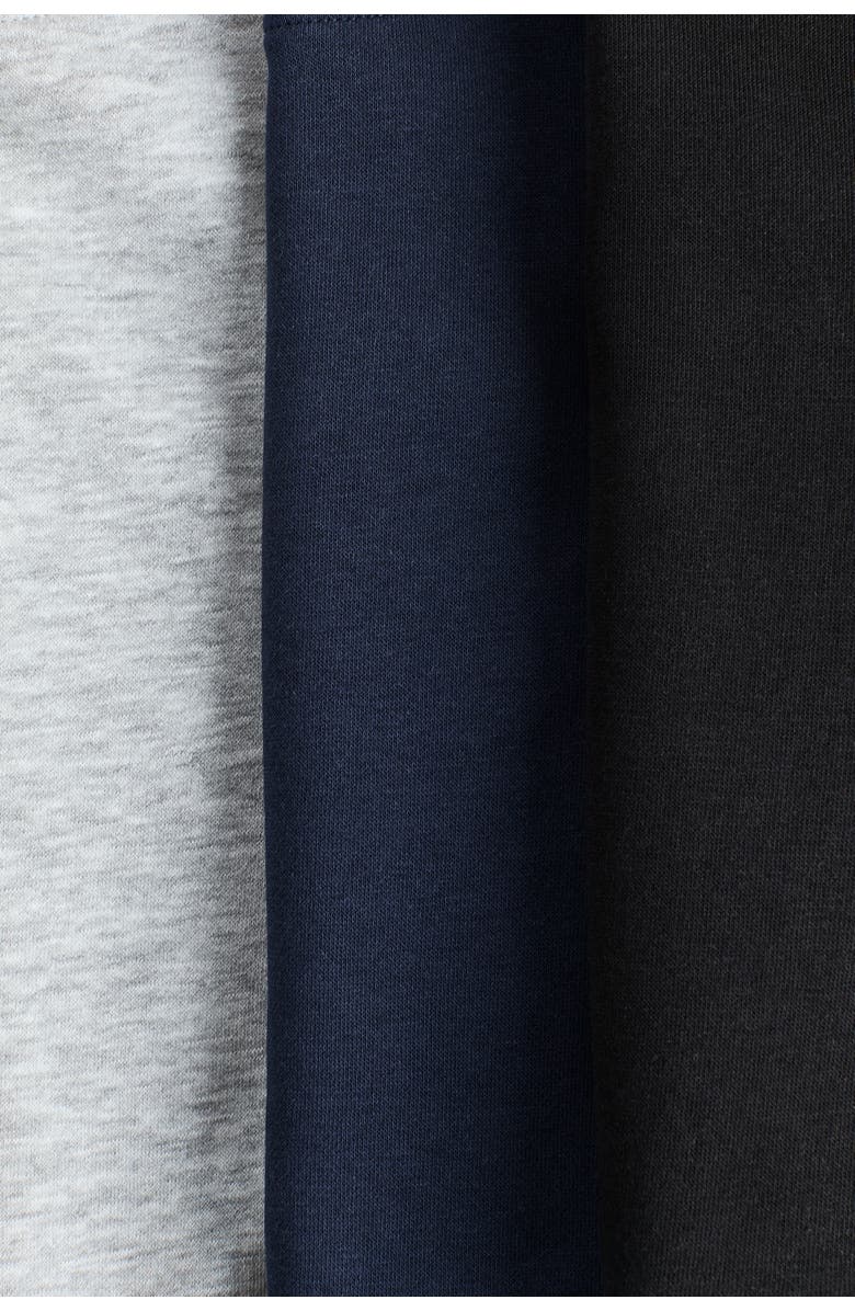 H&M 3-pack Brushed-inside Sweatshirts, Alternate, color, Black/Navy Blue/Gray Melange