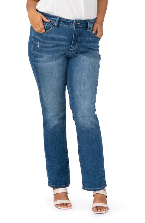 High Waist Straight Leg Jeans (Nylah) (Plus Size)
