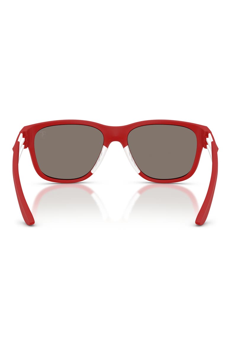 57mm Pillow Sunglasses, Alternate, color, RED MATTE / GREY MIRROR