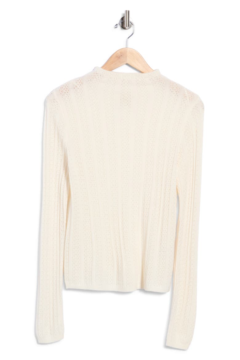 Pointelle Funnel Neck Sweater, Main, color, EGGSHELL
