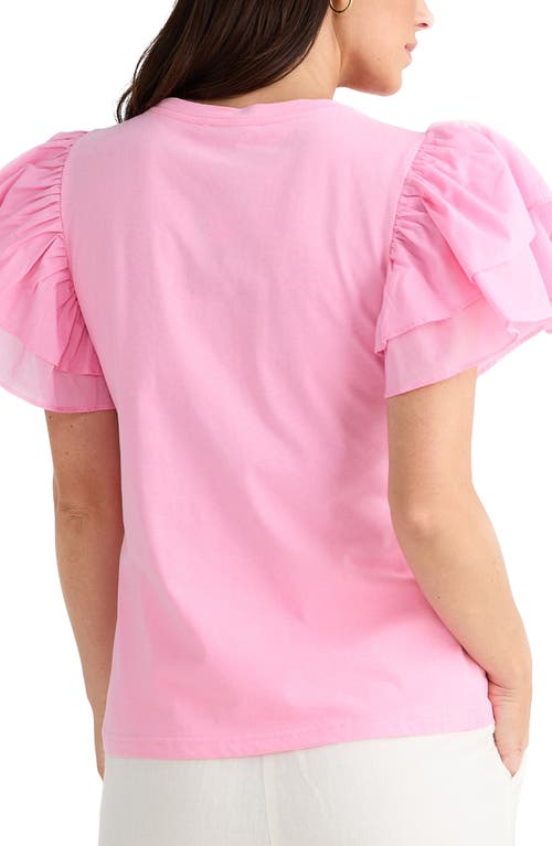 Brave + True Brave+true Gigi Layered Sleeve T-shirt In Pink