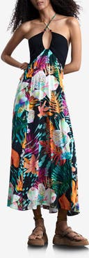 Desigual Floral Keyhole Sleeveless Maxi Dress
