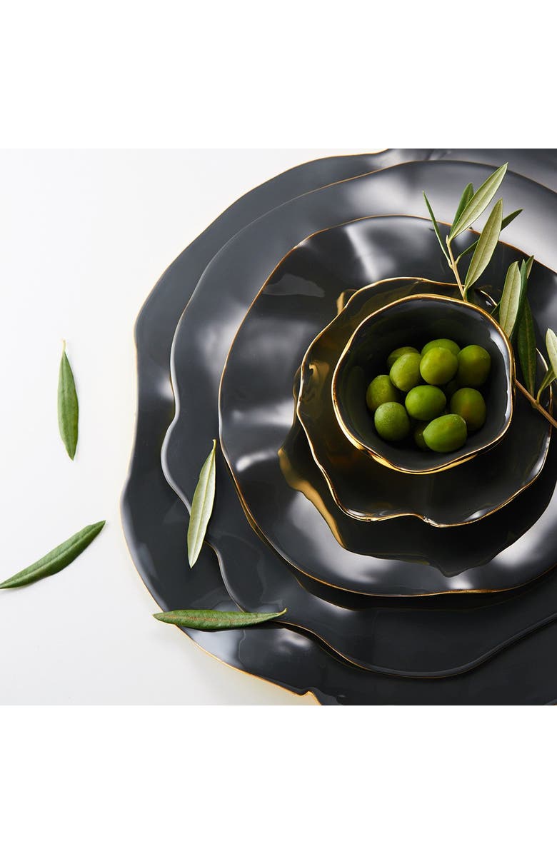 Lunares Ruffled Graphite Plate, Alternate, color, Gold