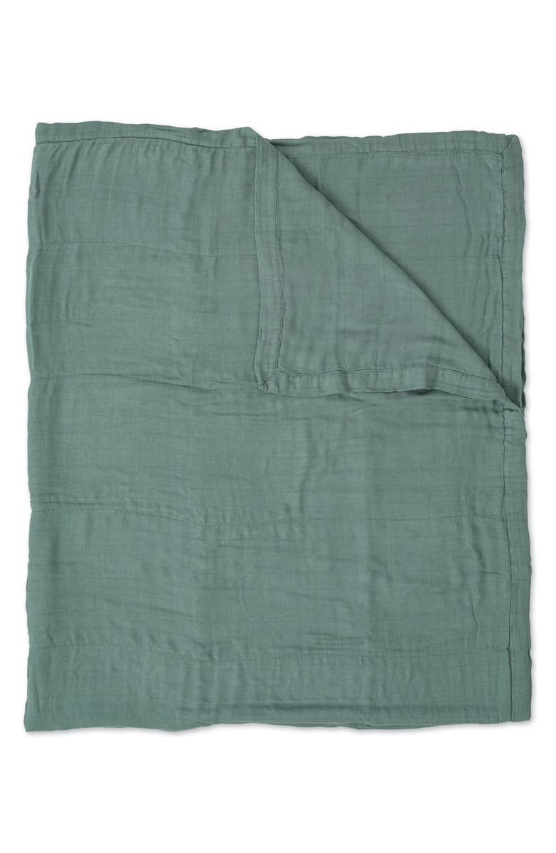 little unicorn Deluxe Muslin Quilted Throw, Alternate, color, Sage