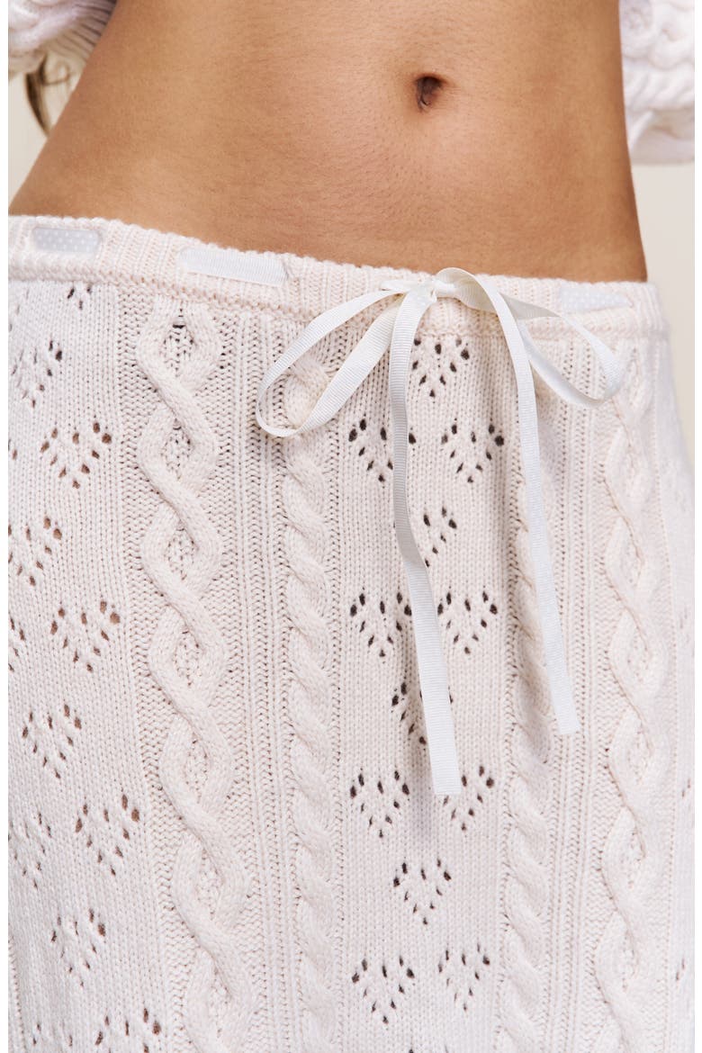 Noah Wool Cable Skirt, Alternate, color, Snow White