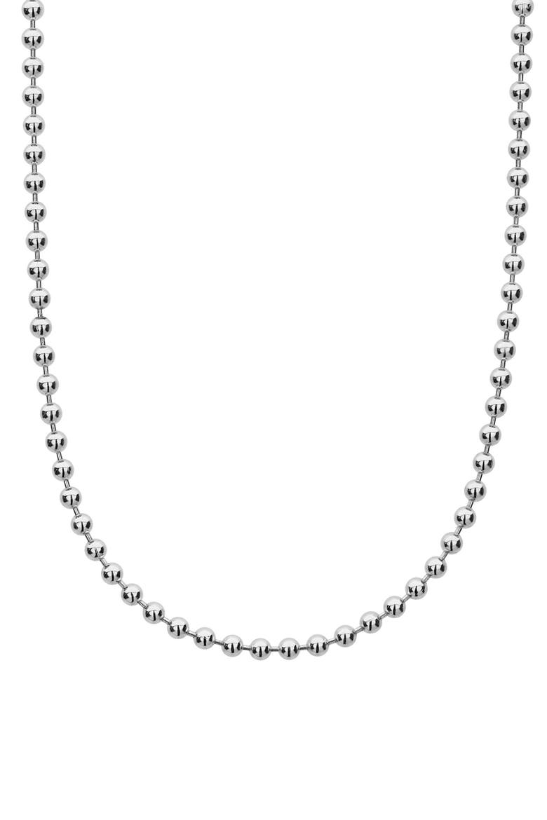 Signature Caviar Sterling Silver Necklace, Alternate, color, SILVER