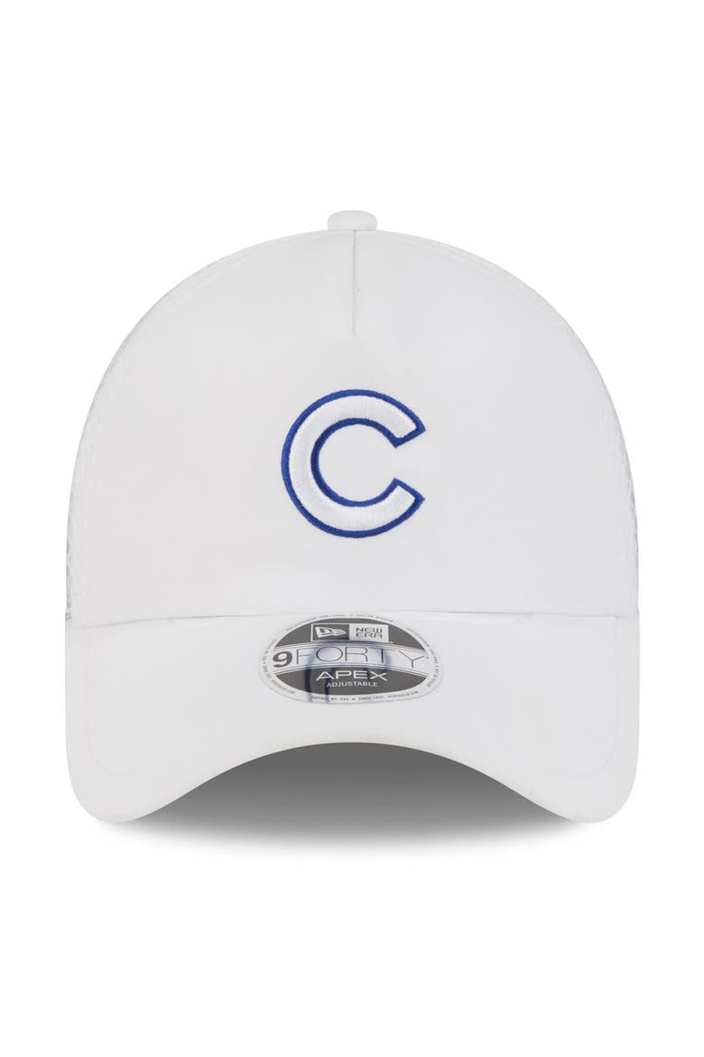 Men's New Era White Chicago Cubs 2026 Batting Practice Apex 9FORTY Adjustable Trucker Hat, Alternate, color, White