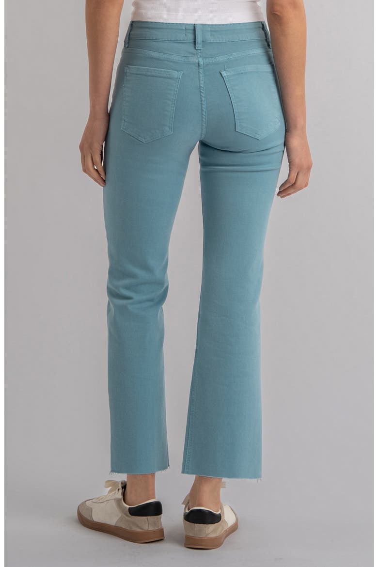 Kelsey Fab Ab Raw Hem Ankle Flare Jeans, Alternate, color, CYAN