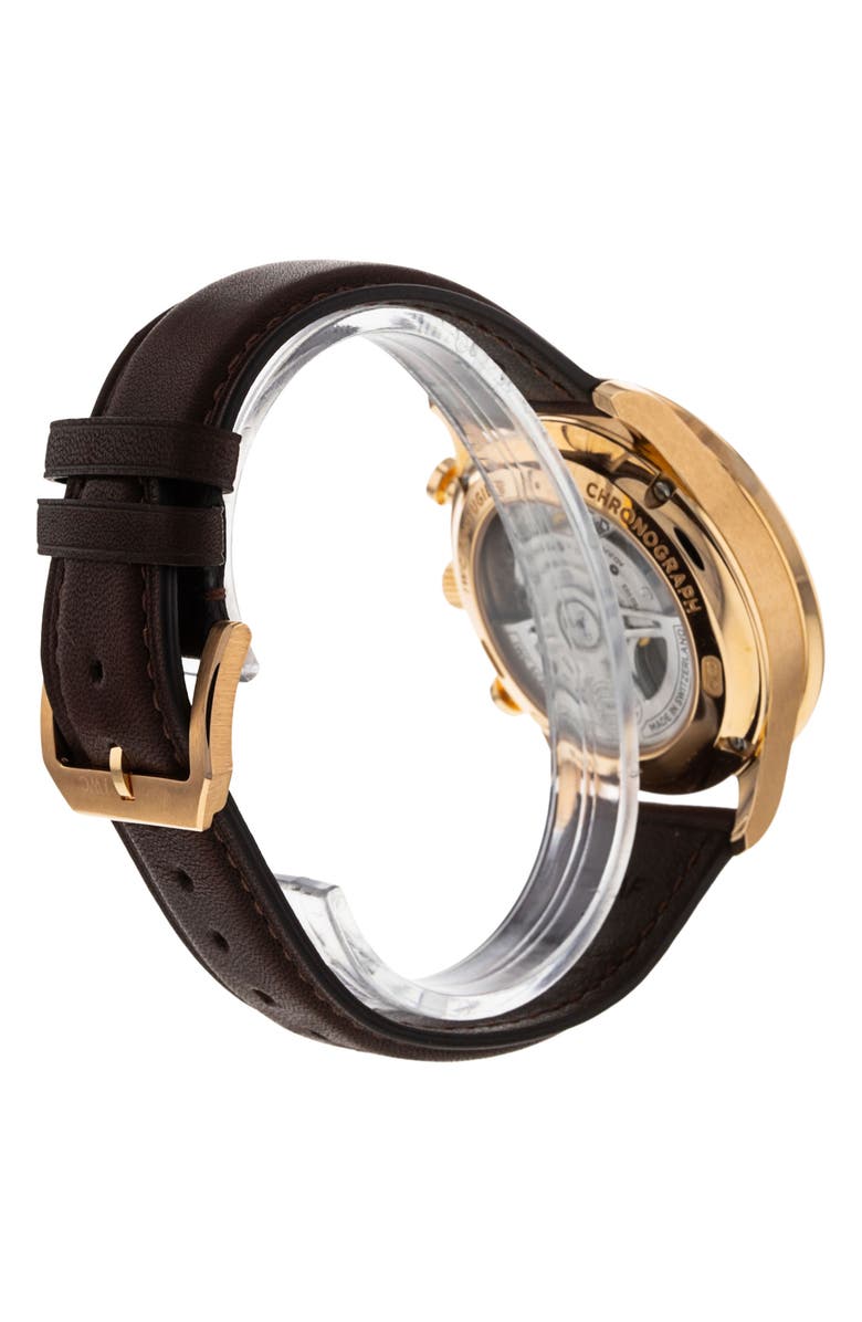 Watchfinder & Co. IWC 2022 Preowned Portugieser Leather Strap Chronograph Watch, 41mm, Alternate, color, 