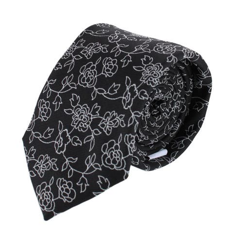 Floral Stencil Print Necktie
