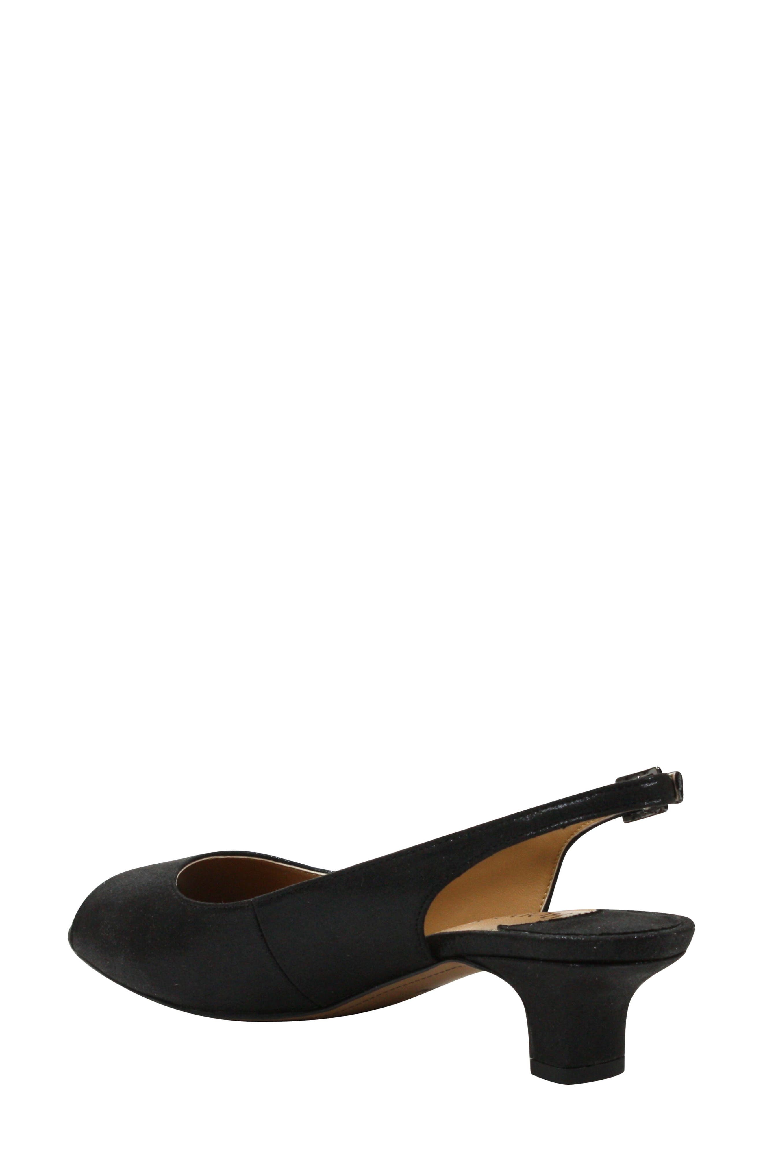 J. Reneé Jenvey Slingback Sandal, Alternate, color, Black Satin