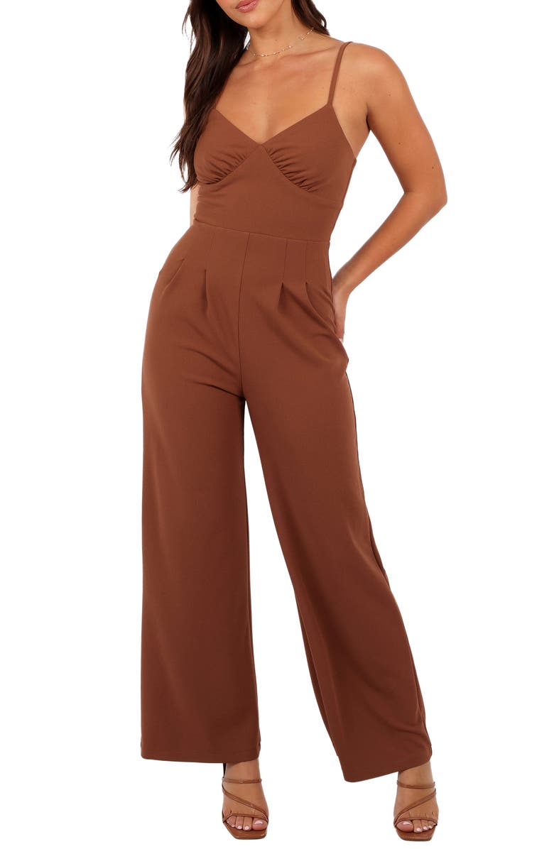 Petal & Pup Maelle Stretch Crepe Jumpsuit, Main, color, 