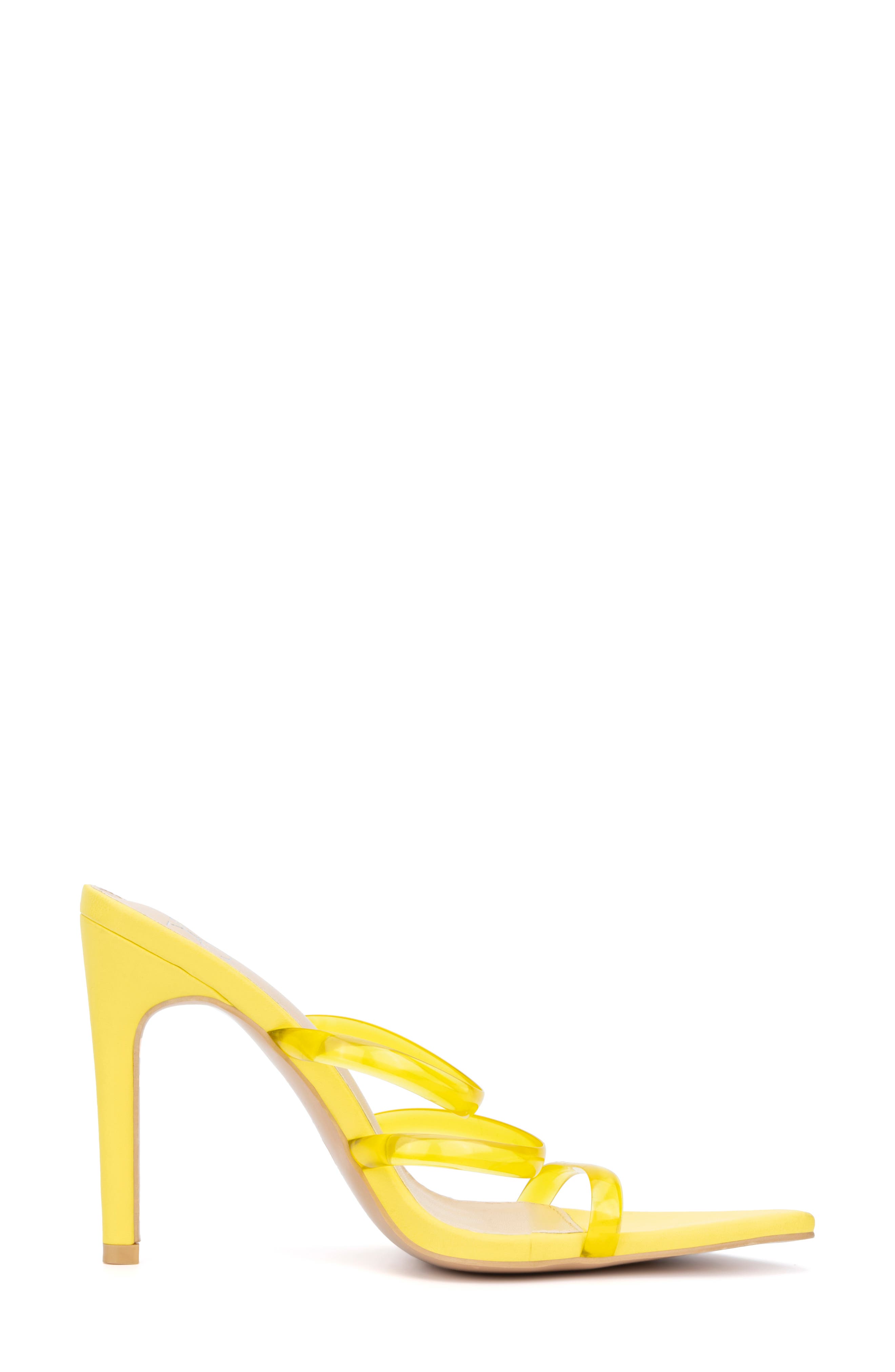 NEW YORK AND COMPANY Biana Clear Strappy Heeled Sandal, Alternate, color, Yellow