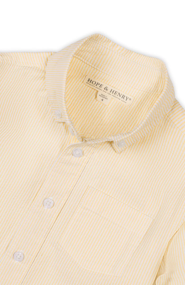 Hope & Henry Kids' Organic Long Sleeve Seersucker Shirt, Alternate, color, Yellow Seersucker