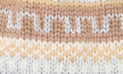Ted Baker London Fair Isle Beanie With Faux Fur Pompom In Multi