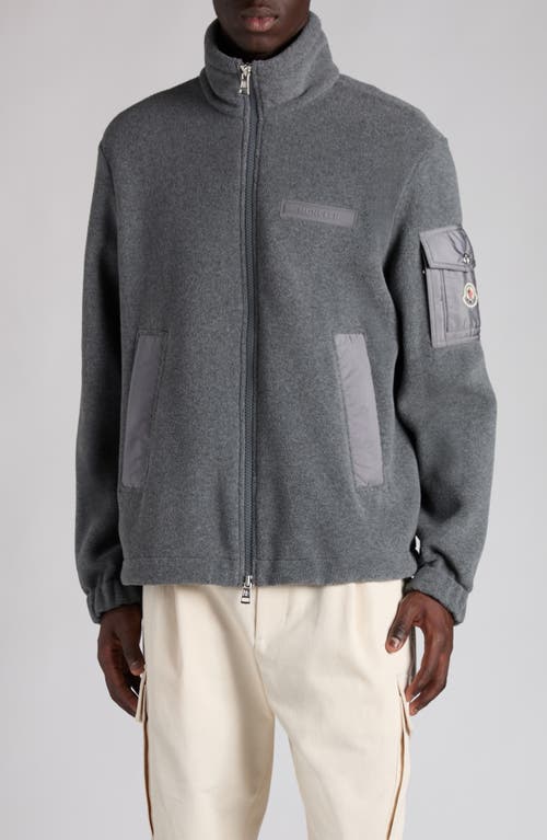 Moncler Fleece Jacket In Gray