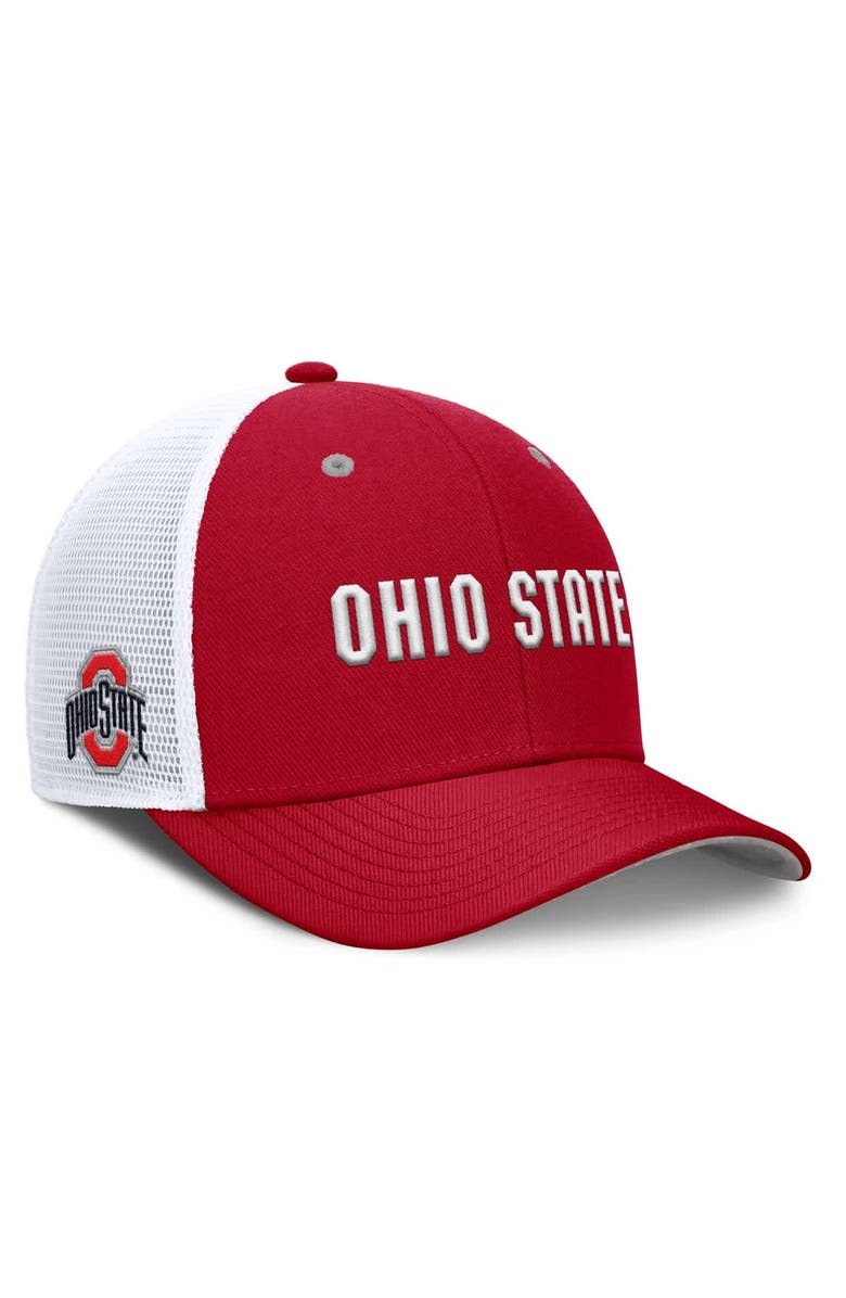 Nike Men's Nike Scarlet Ohio State Buckeyes 2025 Dugout Coaches Rise Performance Trucker Adjustable Hat, Main, color, Scarlet