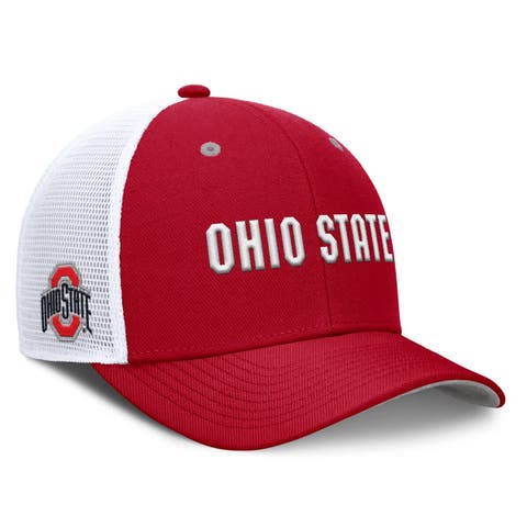 Men's Nike Scarlet Ohio State Buckeyes 2025 Dugout Coaches Rise Performance Trucker Adjustable Hat