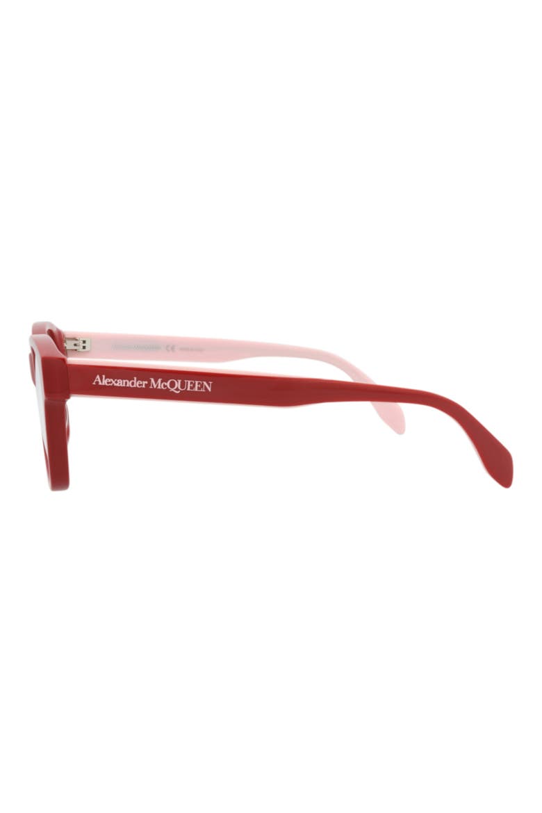 52mm Square Optical Glasses, Alternate, color, RED RED TRANSPARENT