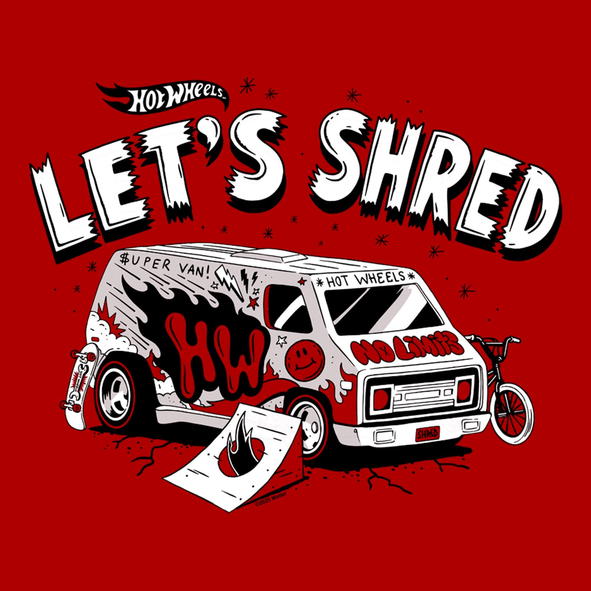 Hot Wheels Men's Let's Shred Cartoon Short Sleeve Graphic T-shirt (Men ...
