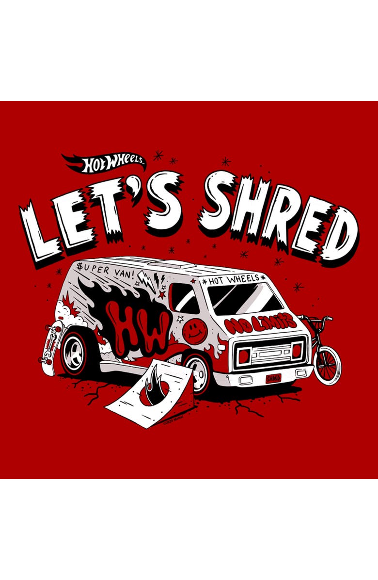 Hot Wheels Men's Hot Wheels Let's Shred Cartoon Graphic T-Shirt, Alternate, color, Red