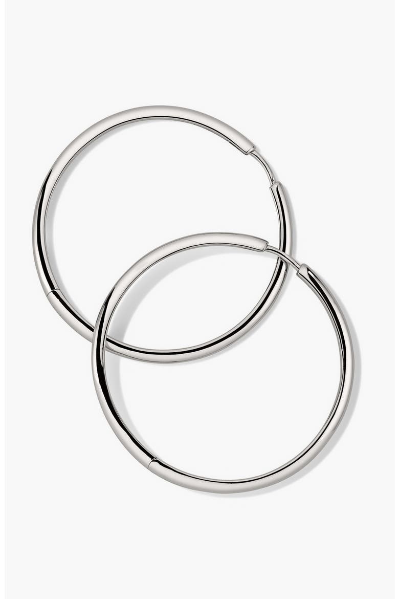 Tube Oversized Hoop Earrings, Alternate, color, Sterling Silver
