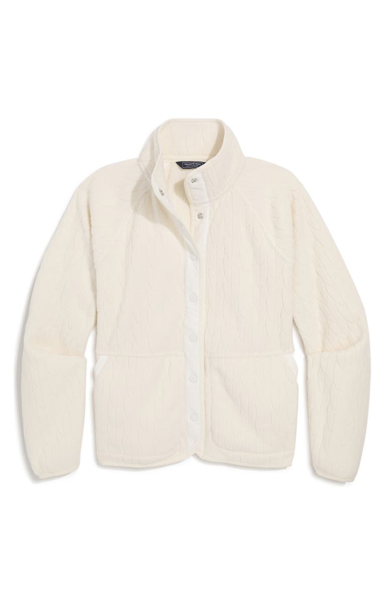 Cable Fleece Jacket, Main, color, MARSHMALLOW